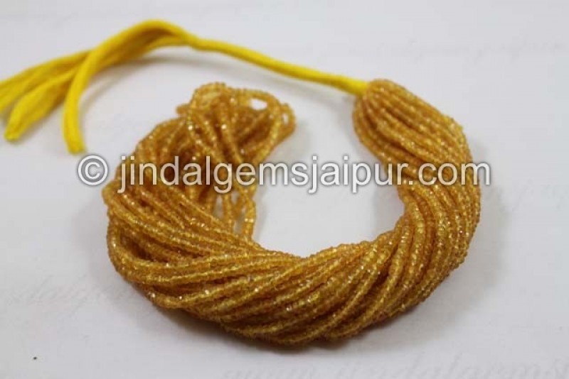 Yellowish Orange Sapphire Faceted Roundelle Beads